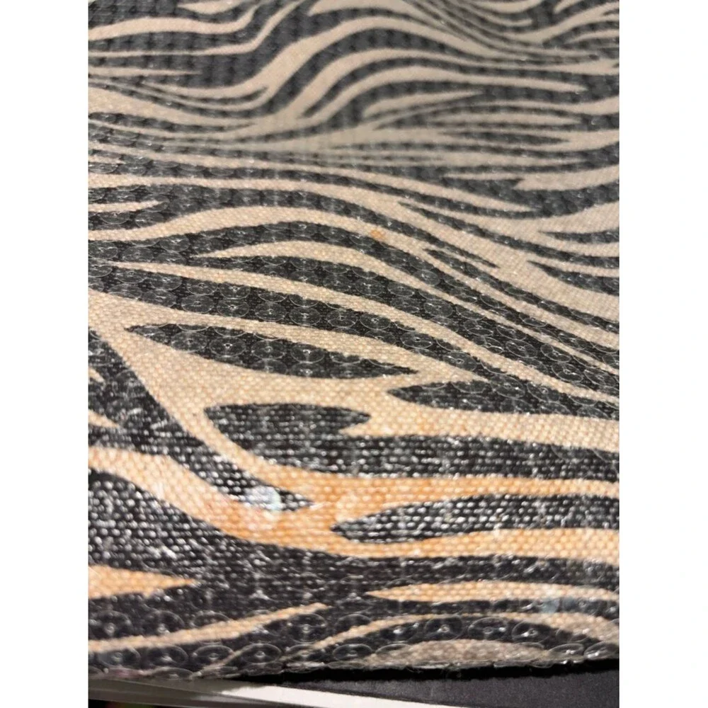 Zebra Striped Cotton Tote Black and Tan